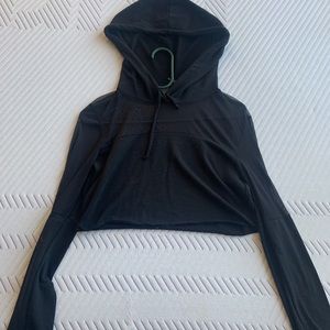 Black cropped hoodie